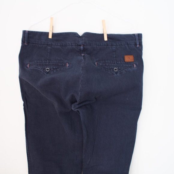 Maison Scotch blue cotton pin stripe straight leg pant 31/32 - Picture 8 of 13